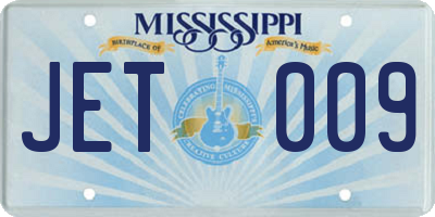 MS license plate JET009