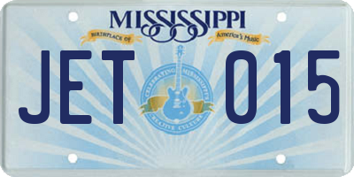MS license plate JET015