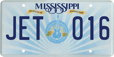 MS license plate JET016