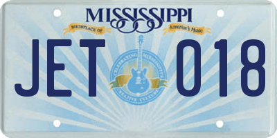 MS license plate JET018