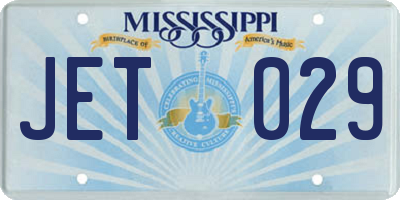 MS license plate JET029