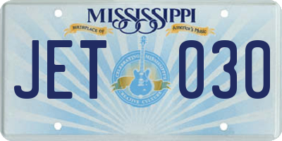 MS license plate JET030