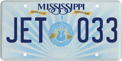 MS license plate JET033