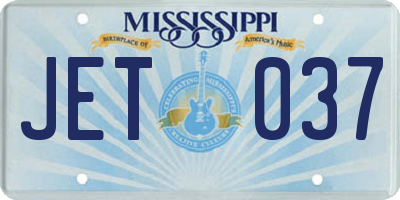 MS license plate JET037