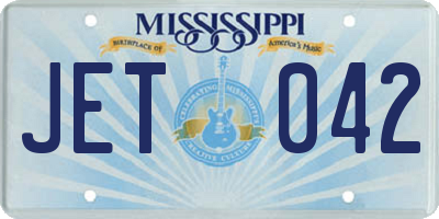 MS license plate JET042