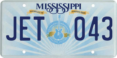 MS license plate JET043