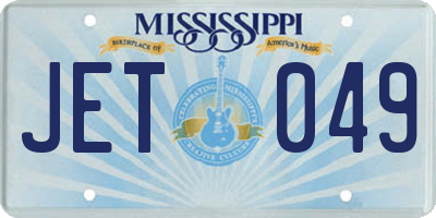 MS license plate JET049