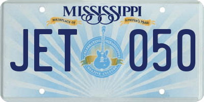 MS license plate JET050