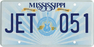 MS license plate JET051