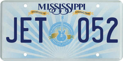 MS license plate JET052