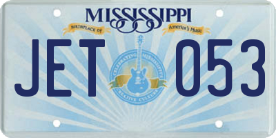 MS license plate JET053