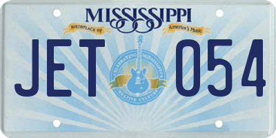 MS license plate JET054
