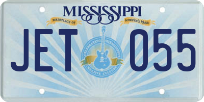 MS license plate JET055