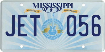MS license plate JET056