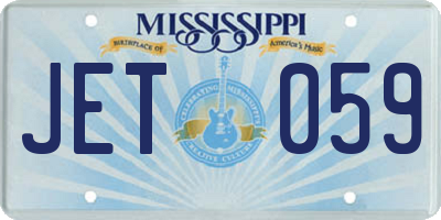 MS license plate JET059