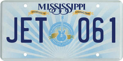 MS license plate JET061