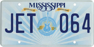MS license plate JET064
