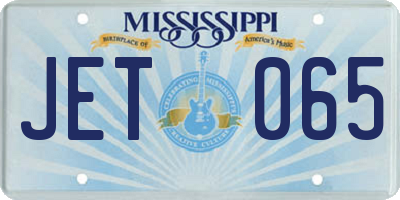 MS license plate JET065