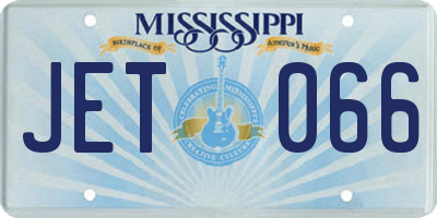 MS license plate JET066