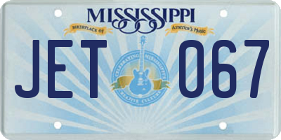 MS license plate JET067