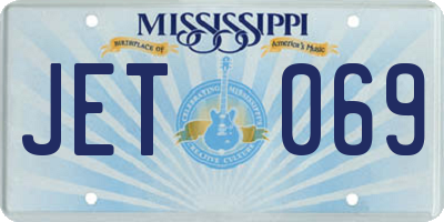 MS license plate JET069