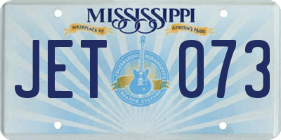 MS license plate JET073