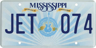 MS license plate JET074