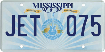 MS license plate JET075