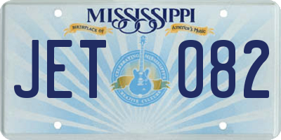 MS license plate JET082