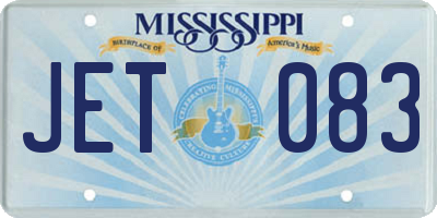 MS license plate JET083