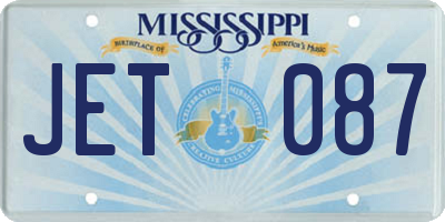 MS license plate JET087