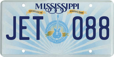 MS license plate JET088