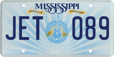MS license plate JET089
