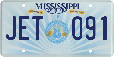 MS license plate JET091