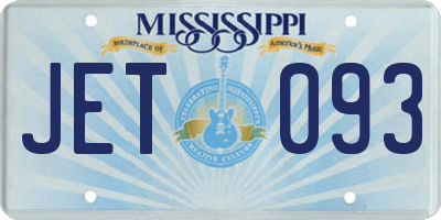 MS license plate JET093