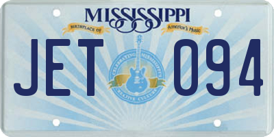 MS license plate JET094