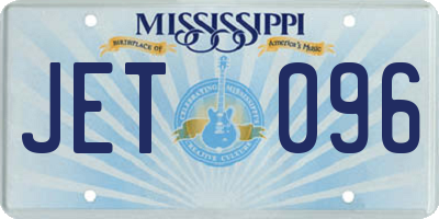 MS license plate JET096