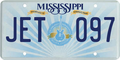 MS license plate JET097