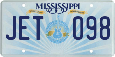 MS license plate JET098