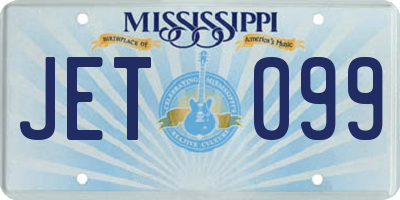 MS license plate JET099