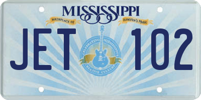 MS license plate JET102
