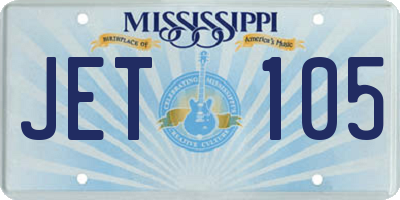 MS license plate JET105