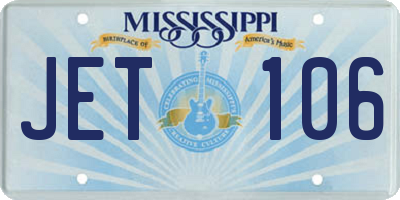 MS license plate JET106