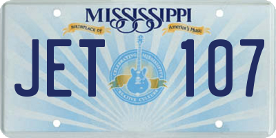 MS license plate JET107