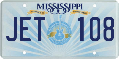 MS license plate JET108