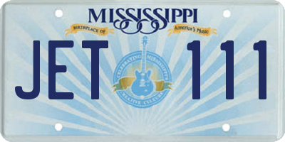 MS license plate JET111