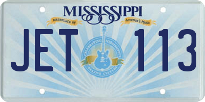 MS license plate JET113