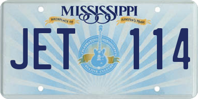 MS license plate JET114