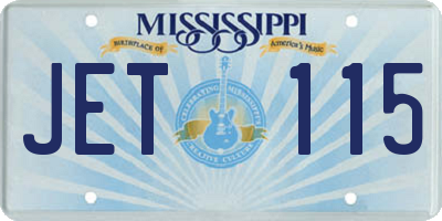MS license plate JET115