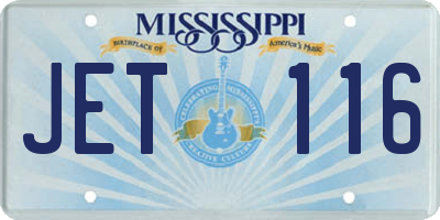 MS license plate JET116